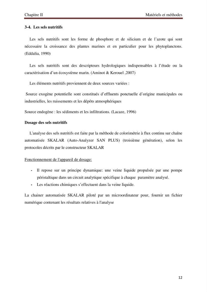 Mesures des paramètres physico-chimiques au niveau du port d\'El Djamila