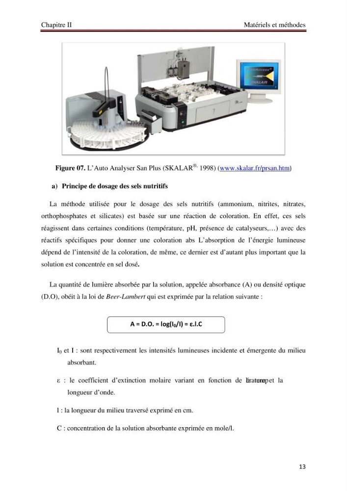 Mesures des paramètres physico-chimiques au niveau du port d\'El Djamila
