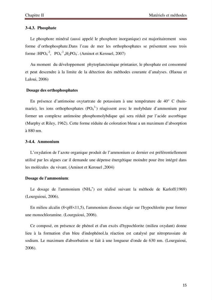 Mesures des paramètres physico-chimiques au niveau du port d\'El Djamila