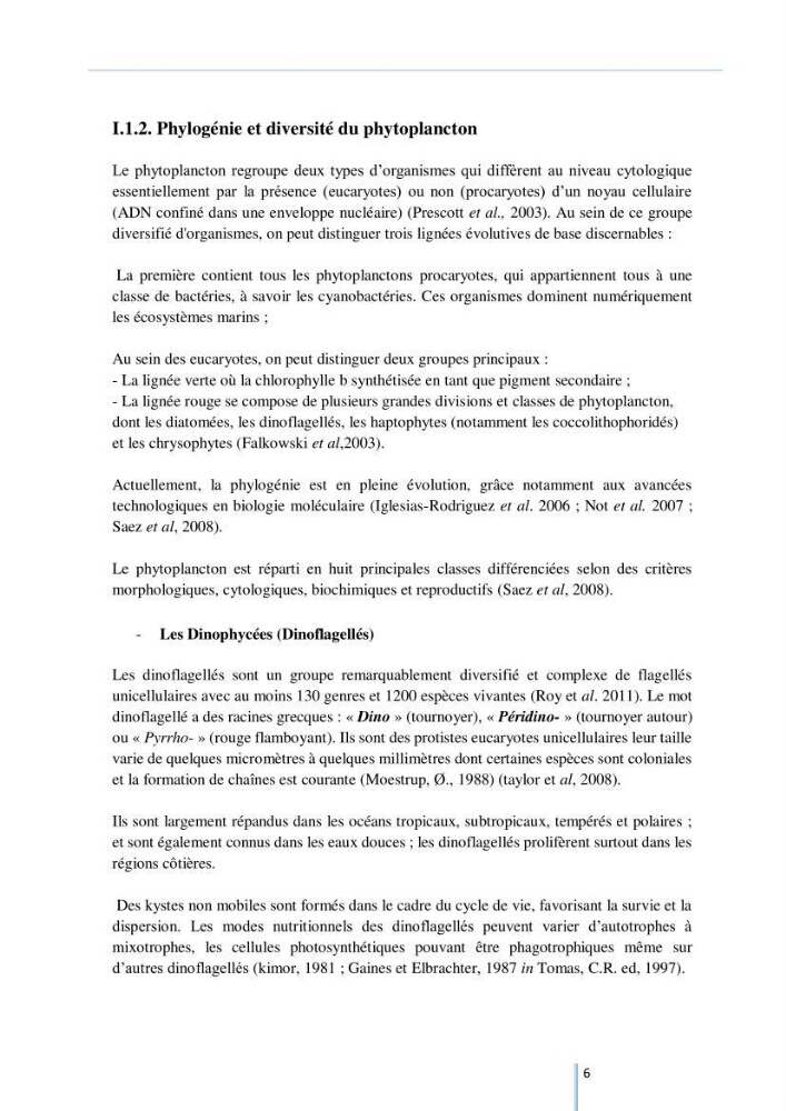Diagnostic sur la contamination des mollusques par le phytoplancton toxique ou/et nuisible d’une ferme conchylicole « CULTMARE »