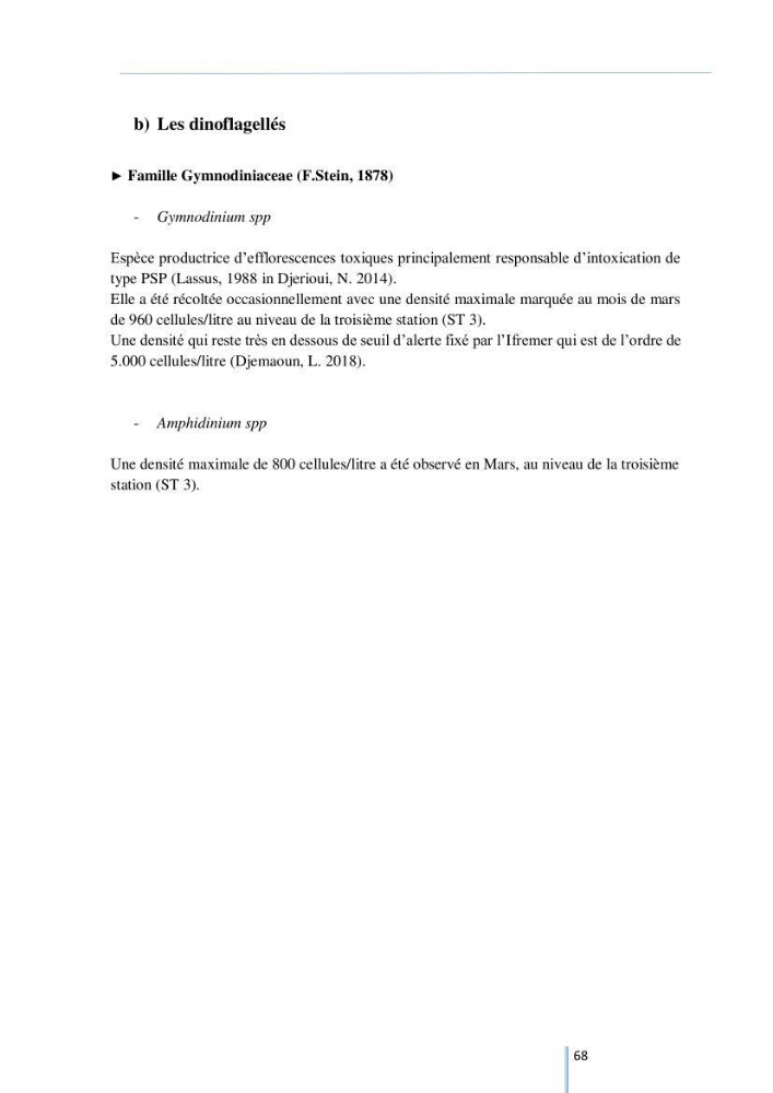 Diagnostic sur la contamination des mollusques par le phytoplancton toxique ou/et nuisible d’une ferme conchylicole « CULTMARE »