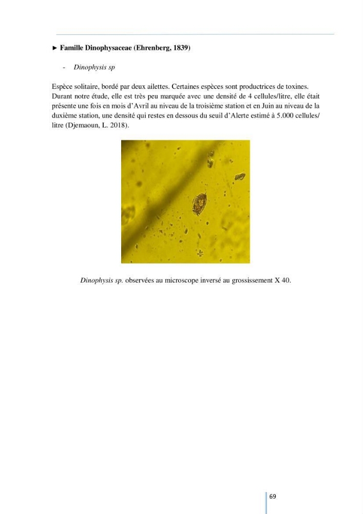 Diagnostic sur la contamination des mollusques par le phytoplancton toxique ou/et nuisible d’une ferme conchylicole « CULTMARE »