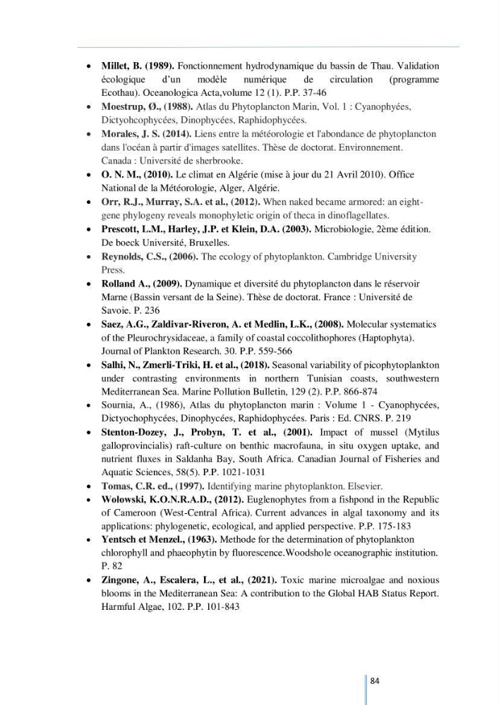 Diagnostic sur la contamination des mollusques par le phytoplancton toxique ou/et nuisible d’une ferme conchylicole « CULTMARE »