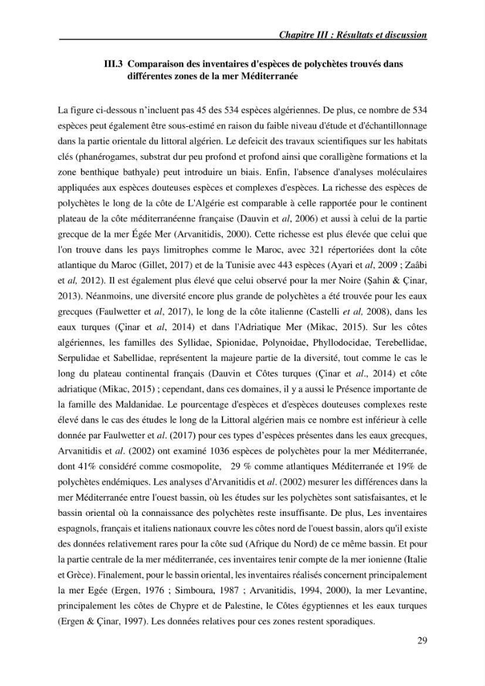 Inventaire de référence des polychètes de la côte algérienne composante de la base des données BANBIOM