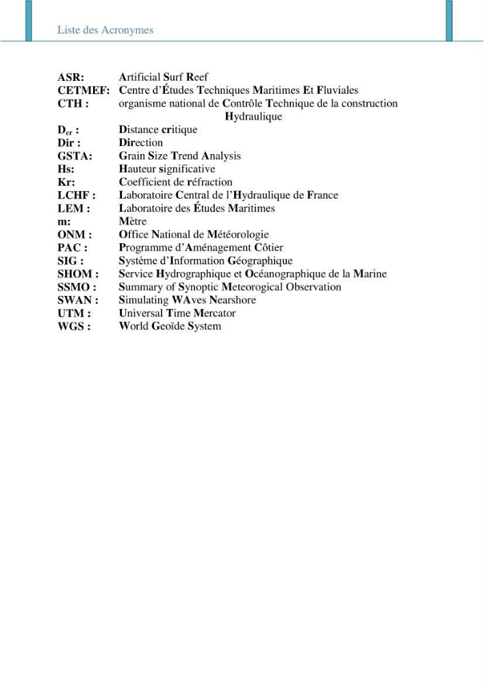 Impact des infrastructures littorales sur l\'évolution du trait de côte dans dans une zone soumise à un fort transit sédimentaire: cas de Sidi Fredj
