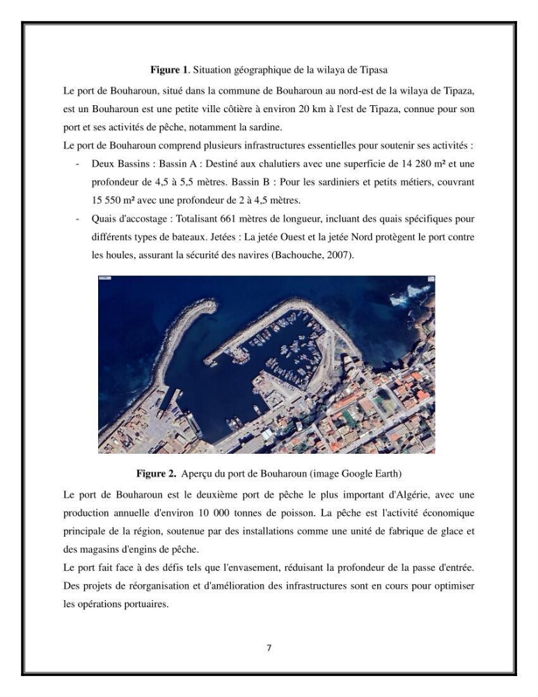 Contribution à l’étude de quelques indicateurs socioéconomiques de la pêcherie dans les ports Bouharoun et Cherchell