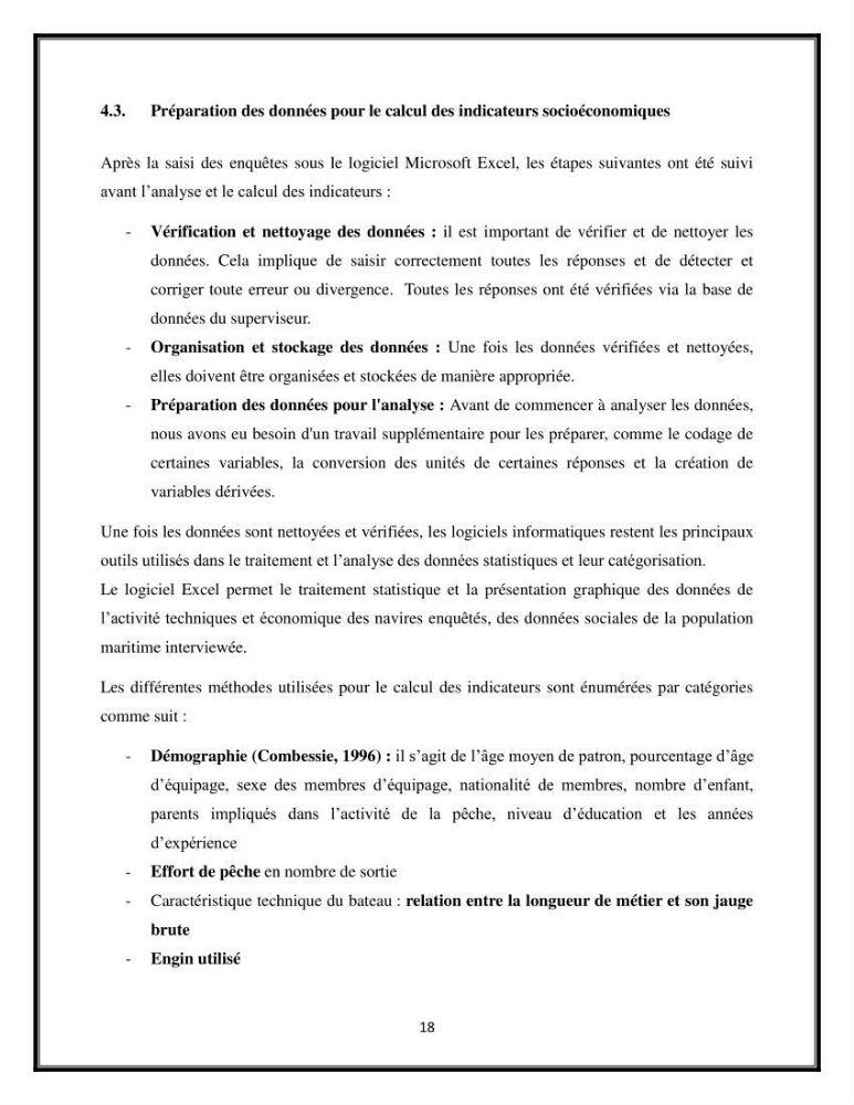Contribution à l’étude de quelques indicateurs socioéconomiques de la pêcherie dans les ports Bouharoun et Cherchell