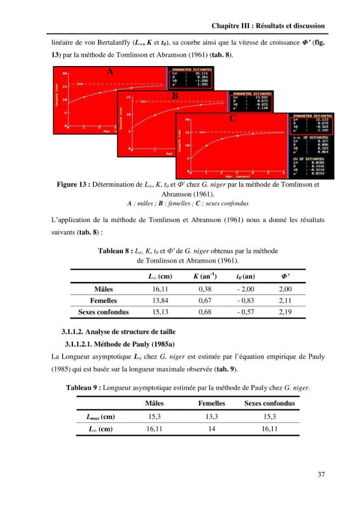 Contribution à l\'étude de la croissance et de l\'exploitation du Gobie noir Gobius niger L., 1758 ( Perciformes, Gobidae) du golg de Annaba: