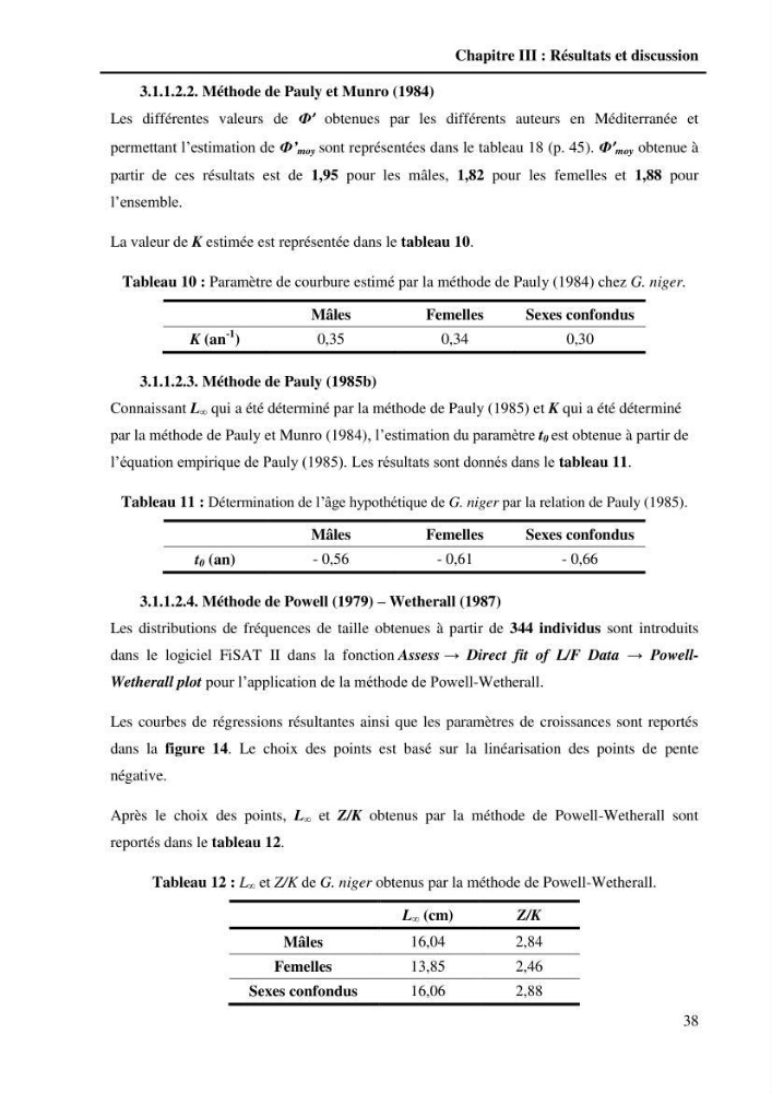 Contribution à l\'étude de la croissance et de l\'exploitation du Gobie noir Gobius niger L., 1758 ( Perciformes, Gobidae) du golg de Annaba: