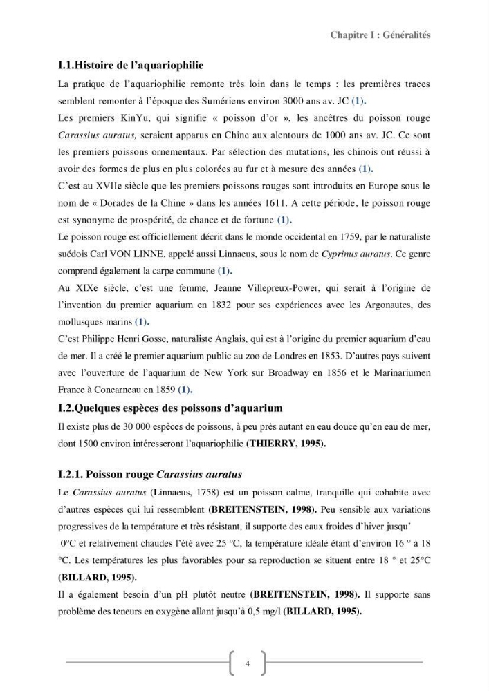 Contribution à la reproduction de quelques espèces de poissons d’ornements d’eau douce :