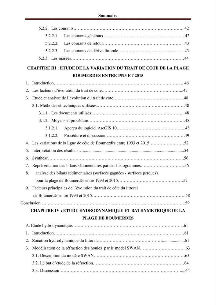 Analyse statistique de l\'évolution morphodynamique du morphodynamique du littoral de Boumerdès