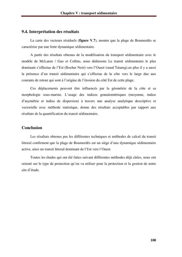 Analyse statistique de l\'évolution morphodynamique du morphodynamique du littoral de Boumerdès