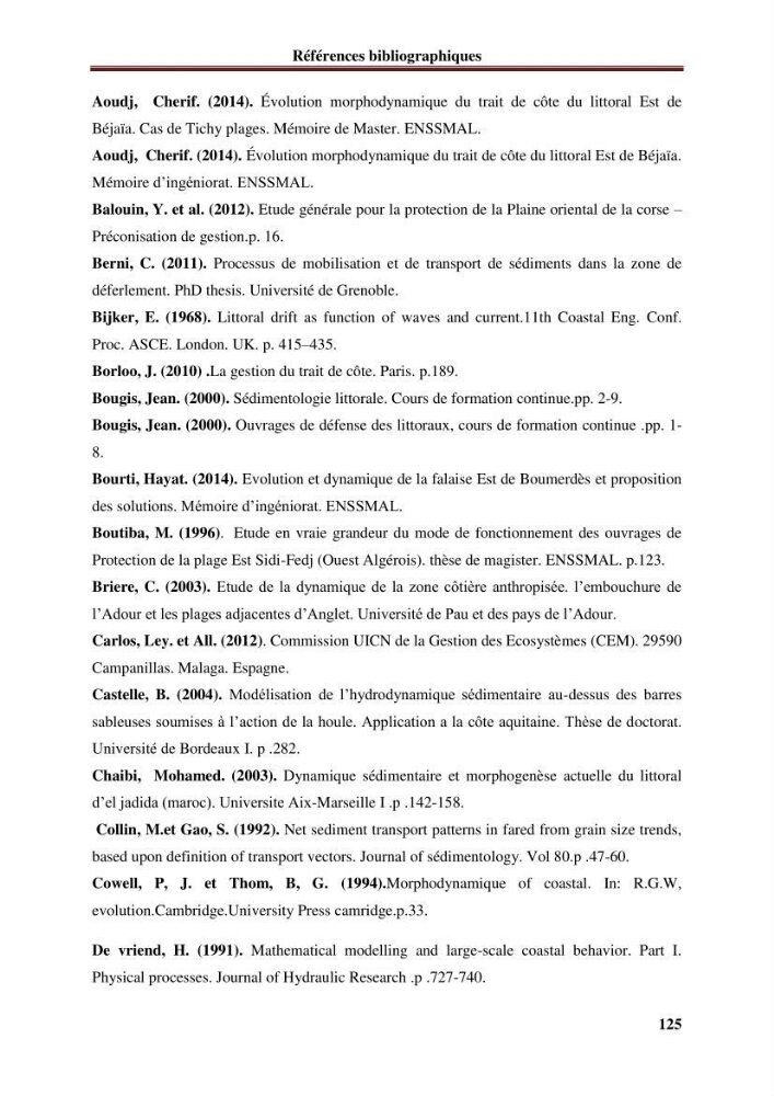 Analyse statistique de l\'évolution morphodynamique du morphodynamique du littoral de Boumerdès