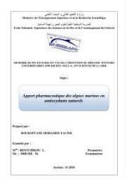 Apport pharmaceutique des algues marines en antioxydants naturels: