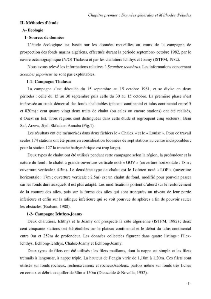 Contribution à l\'étude de l\'écologie et de la biologie du genre scomber: