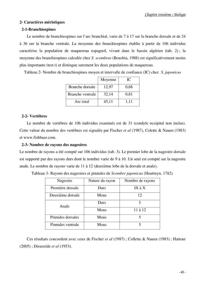 Contribution à l\'étude de l\'écologie et de la biologie du genre scomber: