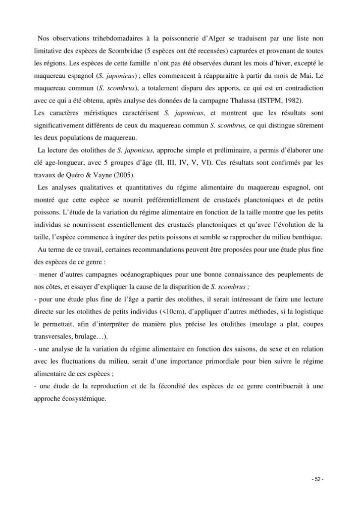 Contribution à l\'étude de l\'écologie et de la biologie du genre scomber: