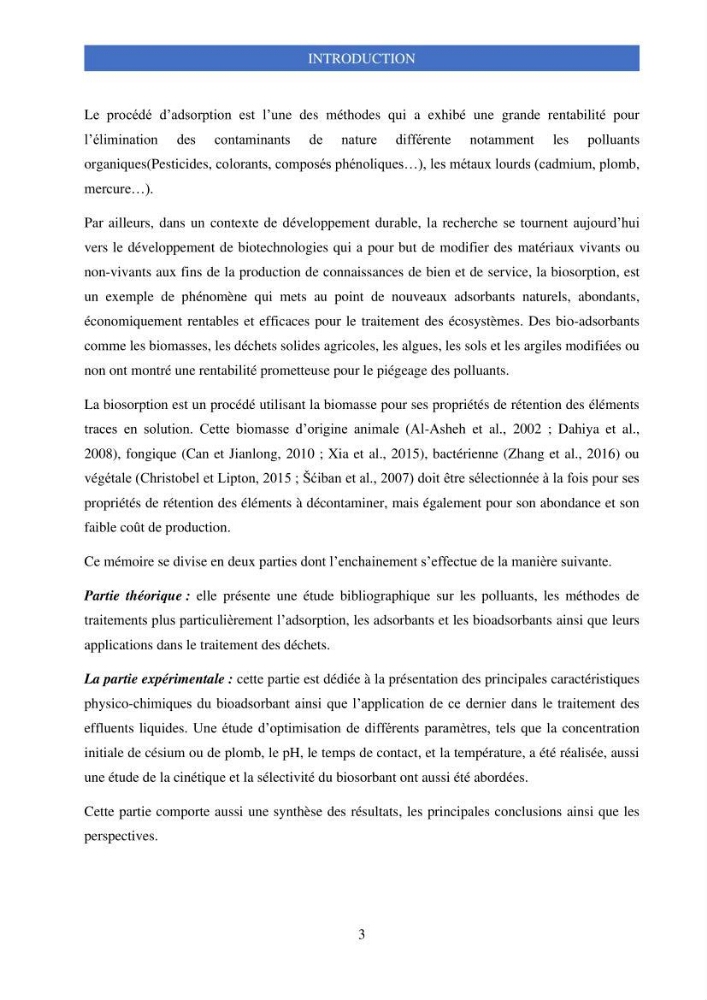 Elimination d’élément radioactif Cs* et d’élément trace métallique Pb en solution aqueuse par adsorption sur les carapaces de crevettes:
