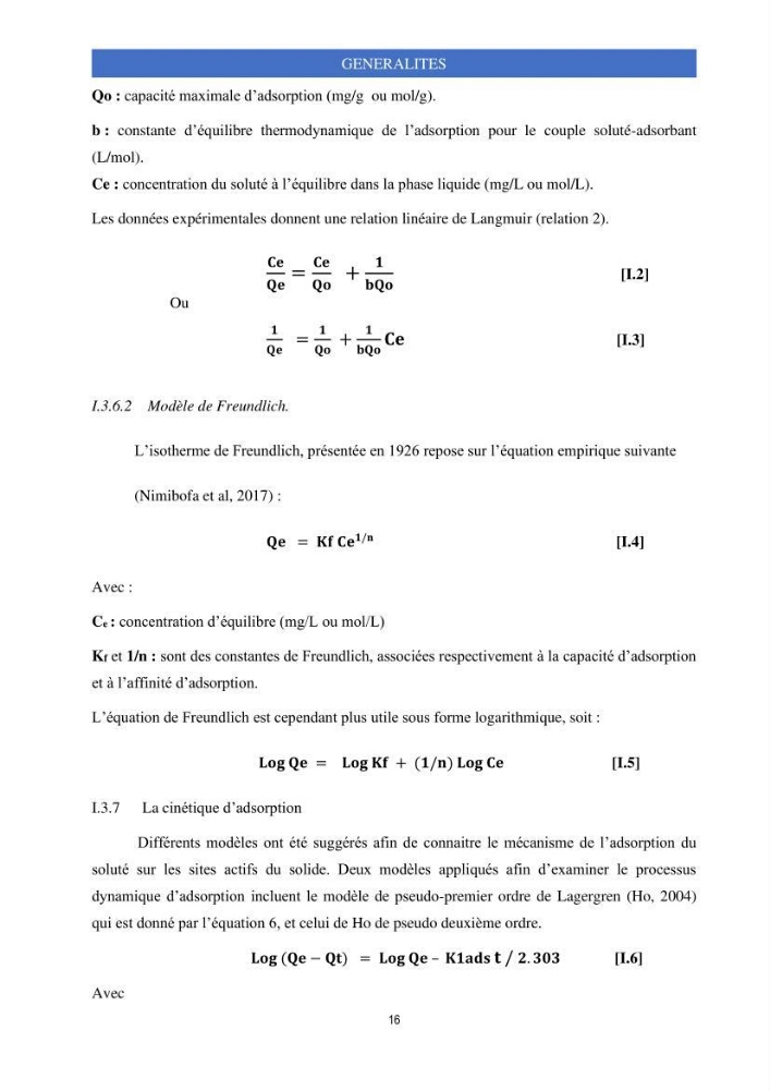 Elimination d’élément radioactif Cs* et d’élément trace métallique Pb en solution aqueuse par adsorption sur les carapaces de crevettes: