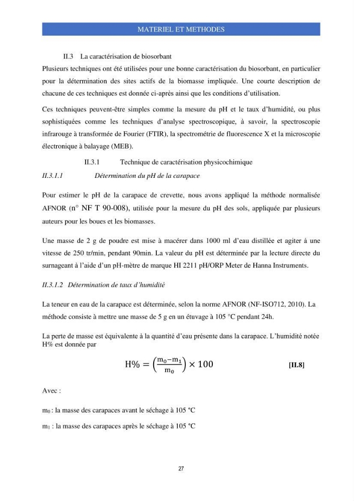 Elimination d’élément radioactif Cs* et d’élément trace métallique Pb en solution aqueuse par adsorption sur les carapaces de crevettes: