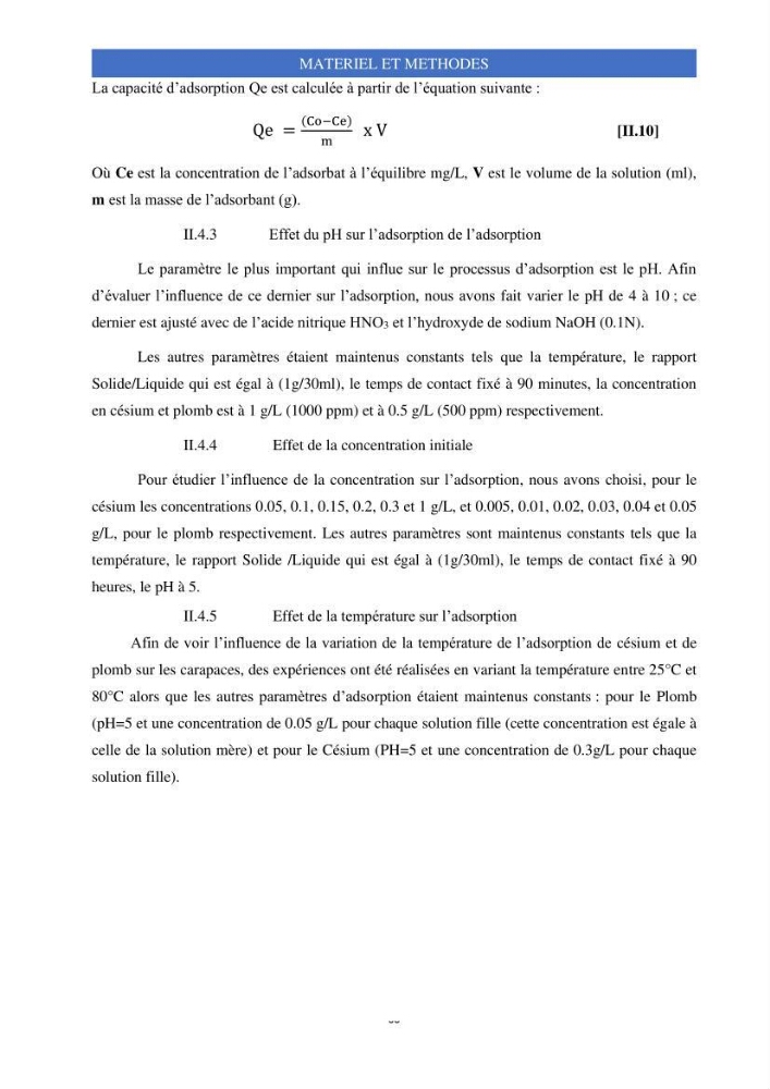 Elimination d’élément radioactif Cs* et d’élément trace métallique Pb en solution aqueuse par adsorption sur les carapaces de crevettes: