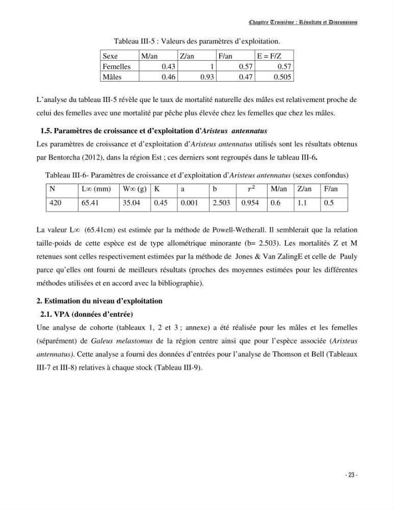 Contribution à l\'exploitation de galeus melastomus ( Elasmobranches, Scyliorhinidae) dans la région centre de la côte Algérienne: