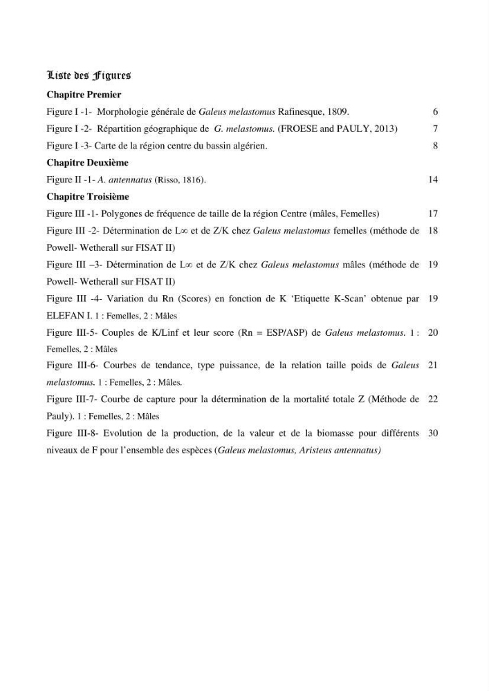 Contribution à l\'exploitation de galeus melastomus ( Elasmobranches, Scyliorhinidae) dans la région centre de la côte Algérienne: