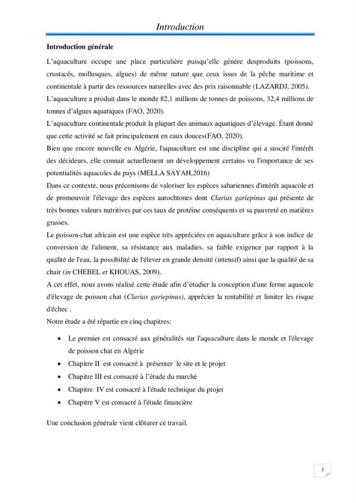 Contribution à la conception d\'une ferme d\'élevage de poisson chat (Clarias gariepinus):