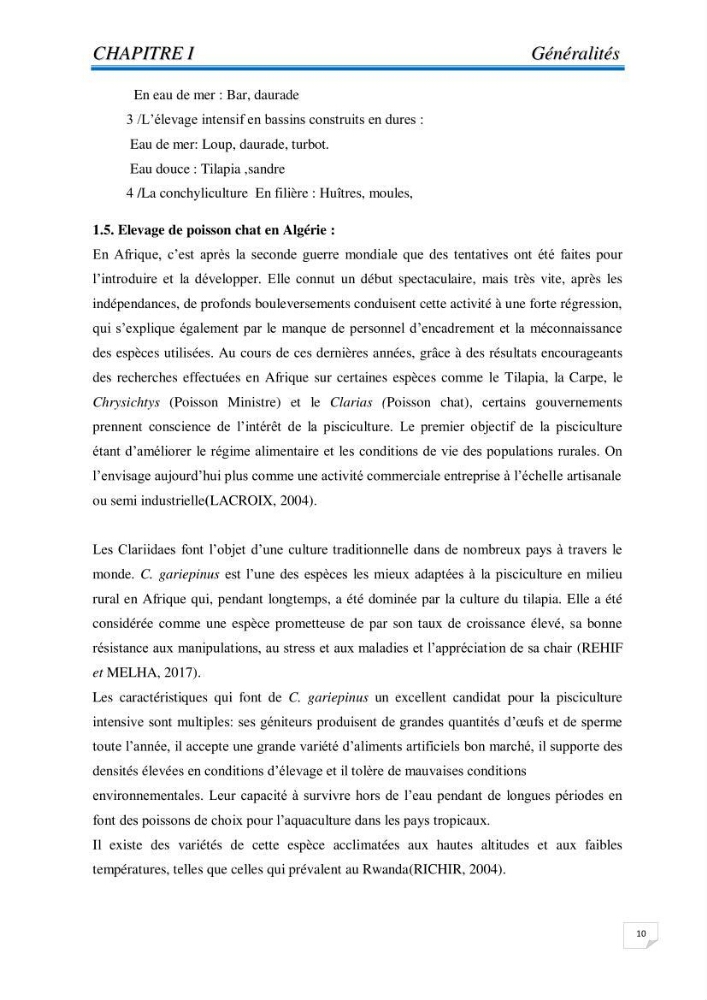 Contribution à la conception d\'une ferme d\'élevage de poisson chat (Clarias gariepinus):