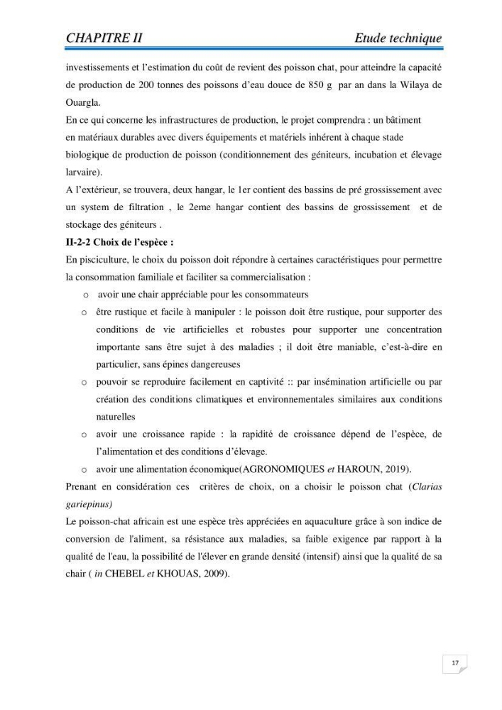 Contribution à la conception d\'une ferme d\'élevage de poisson chat (Clarias gariepinus):