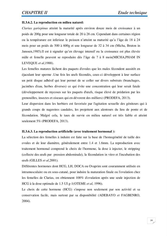 Contribution à la conception d\'une ferme d\'élevage de poisson chat (Clarias gariepinus):