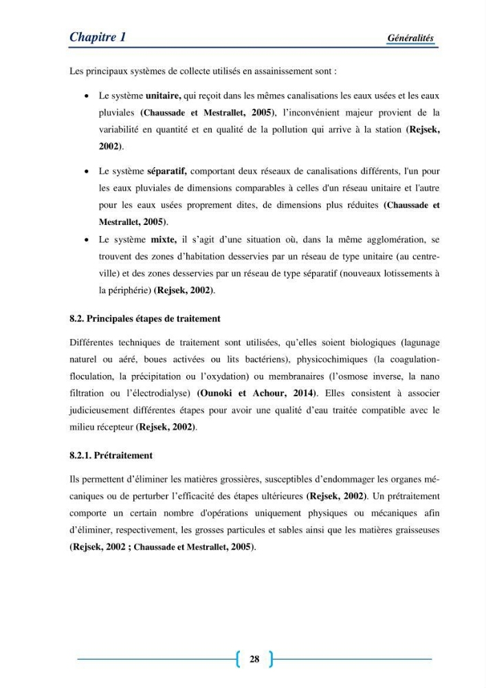 Evaluation des paramètres physico-chimiques et bactériologiques au niveau de la plage El Bahdja avec les apports de l\'Oued Béni-Messous