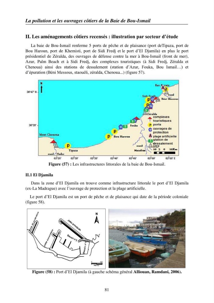 Suivi des pramètres de pollution des eau littorles de de la Baie de Bou-Ismail et impact des aménagemnts coties