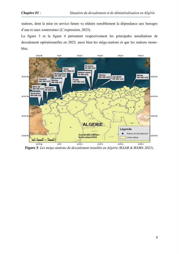 Suivi du procédé de dessalement de l\'eau de mer de la station d\'El Marsa et caractérisation des rejets de saumure