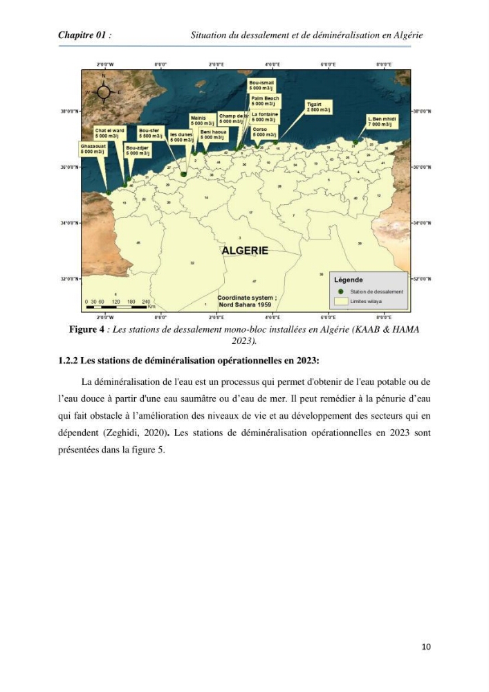 Suivi du procédé de dessalement de l\'eau de mer de la station d\'El Marsa et caractérisation des rejets de saumure