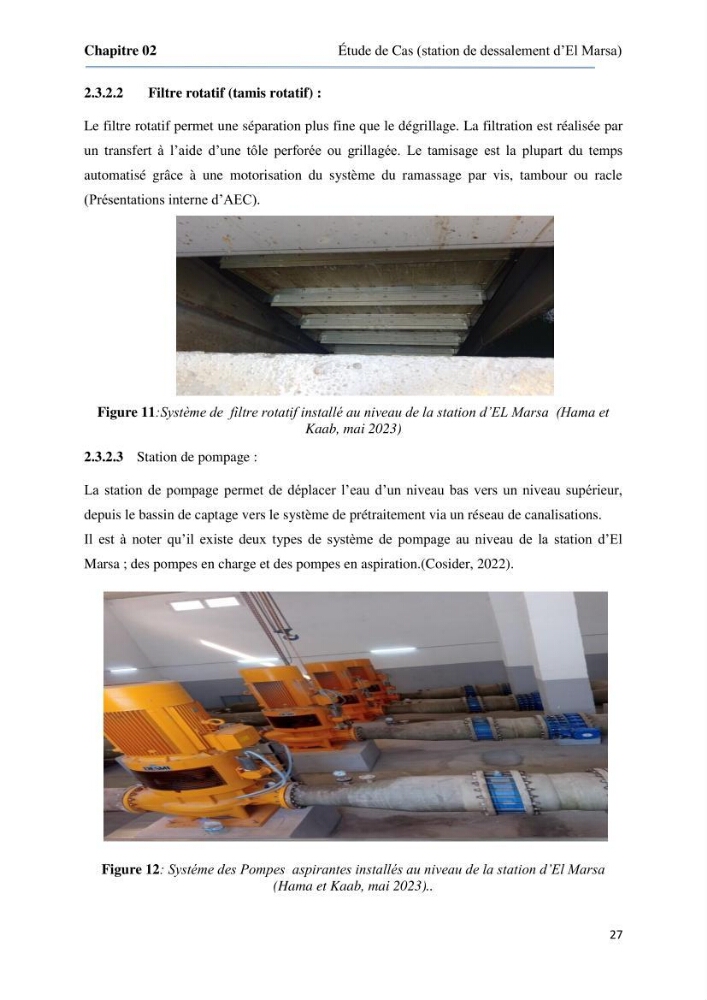 Suivi du procédé de dessalement de l\'eau de mer de la station d\'El Marsa et caractérisation des rejets de saumure