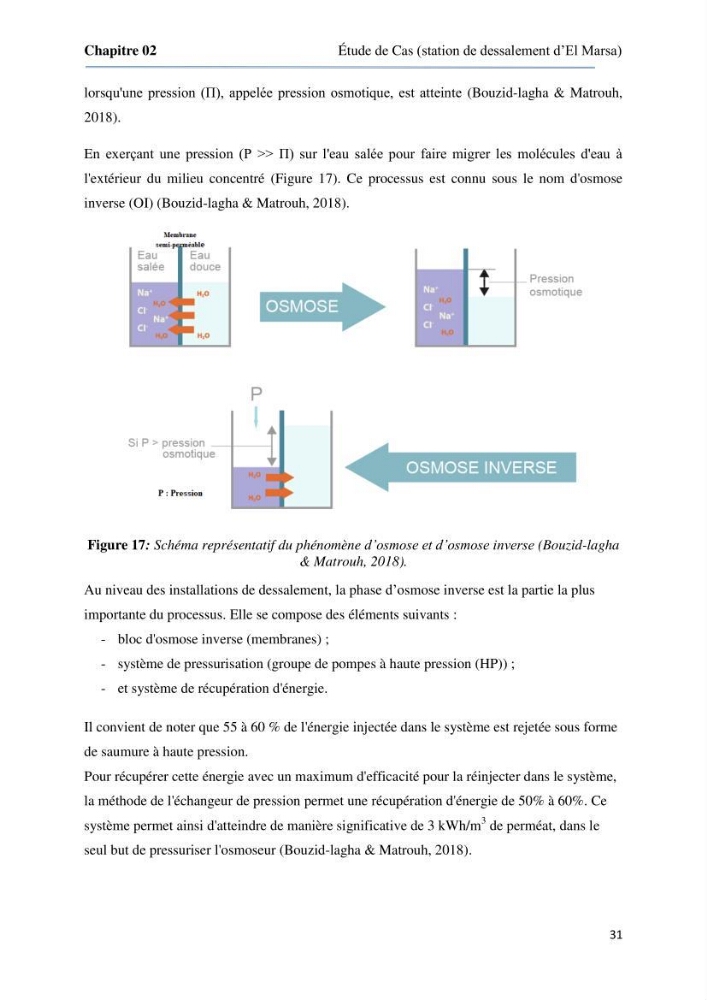 Suivi du procédé de dessalement de l\'eau de mer de la station d\'El Marsa et caractérisation des rejets de saumure