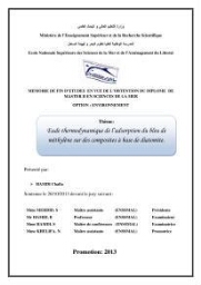 Etude thermodynamique de l'adsorption du bleu de méthylène sur les composites à base de diatomite: