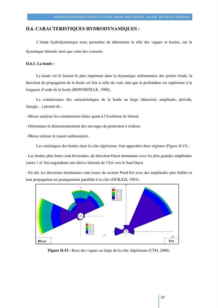 Modelisation numérique de la cinématique du trait de côte et la dynamique sédimentaire des plages sableuses (qOran, Bou-Ismail,Alger, Bejaia et Skikda) : cas d\'étude : Sidi Fredj