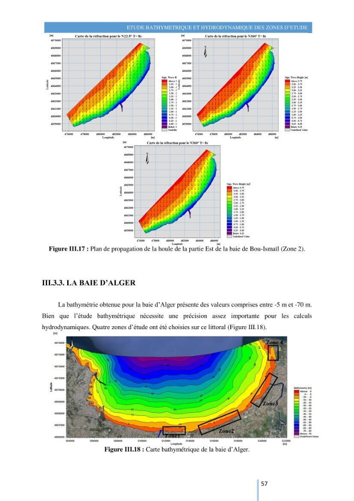 Modelisation numérique de la cinématique du trait de côte et la dynamique sédimentaire des plages sableuses (qOran, Bou-Ismail,Alger, Bejaia et Skikda) : cas d\'étude : Sidi Fredj
