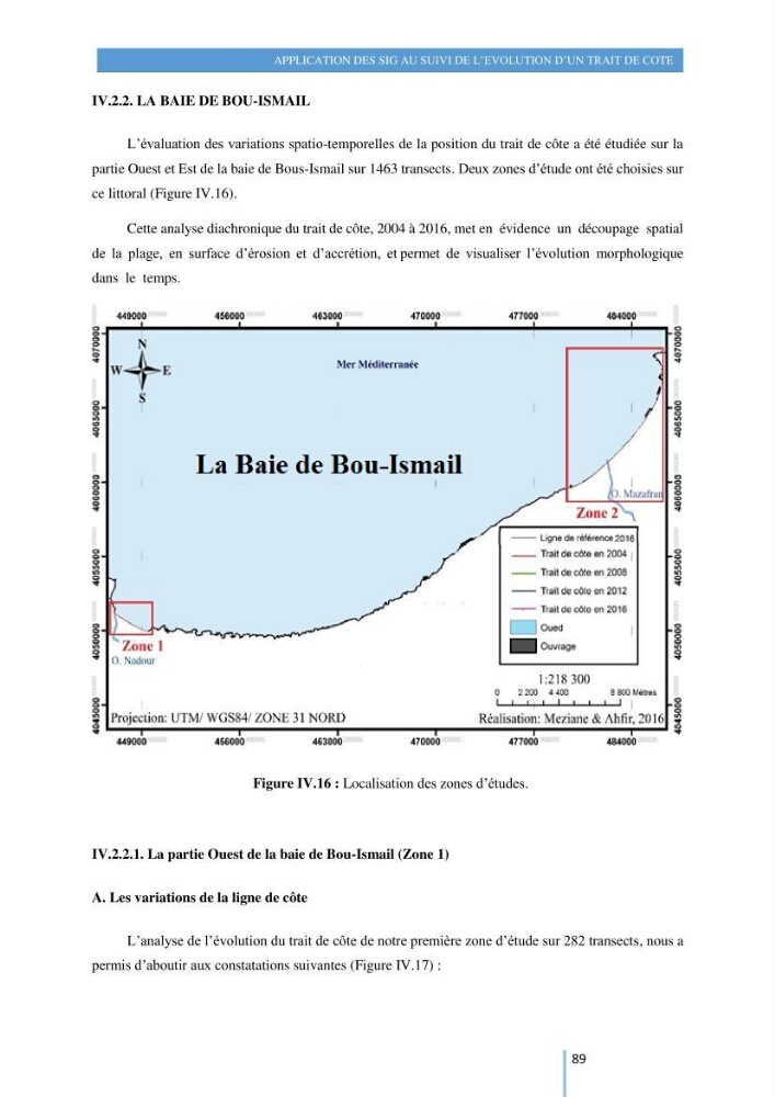 Modelisation numérique de la cinématique du trait de côte et la dynamique sédimentaire des plages sableuses (qOran, Bou-Ismail,Alger, Bejaia et Skikda) : cas d\'étude : Sidi Fredj