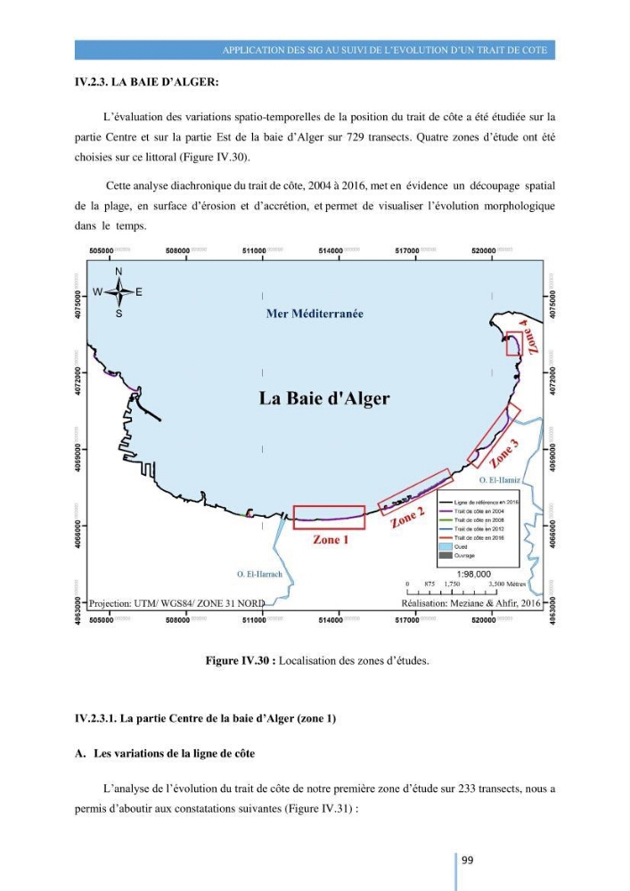 Modelisation numérique de la cinématique du trait de côte et la dynamique sédimentaire des plages sableuses (qOran, Bou-Ismail,Alger, Bejaia et Skikda) : cas d\'étude : Sidi Fredj