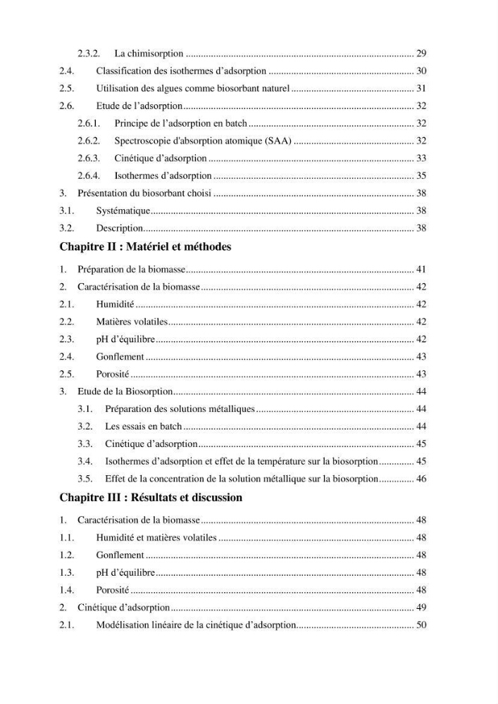 Etude de la biosorption des éléments traces métaliques (Pb2+,Cd2+,et Zn2+) sur une biomasse marine:
