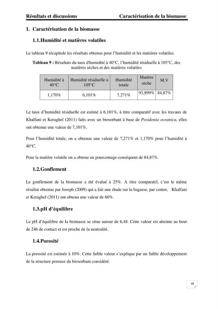 Etude de la biosorption des éléments traces métaliques (Pb2+,Cd2+,et Zn2+) sur une biomasse marine: