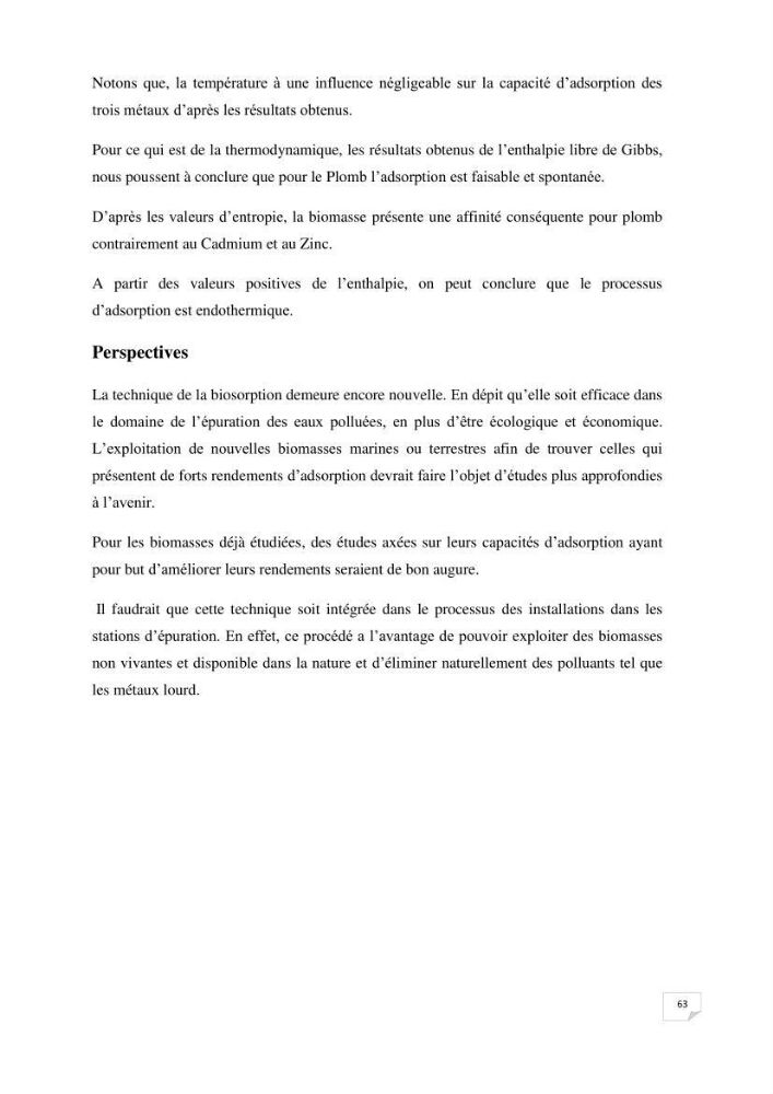 Etude de la biosorption des éléments traces métaliques (Pb2+,Cd2+,et Zn2+) sur une biomasse marine: