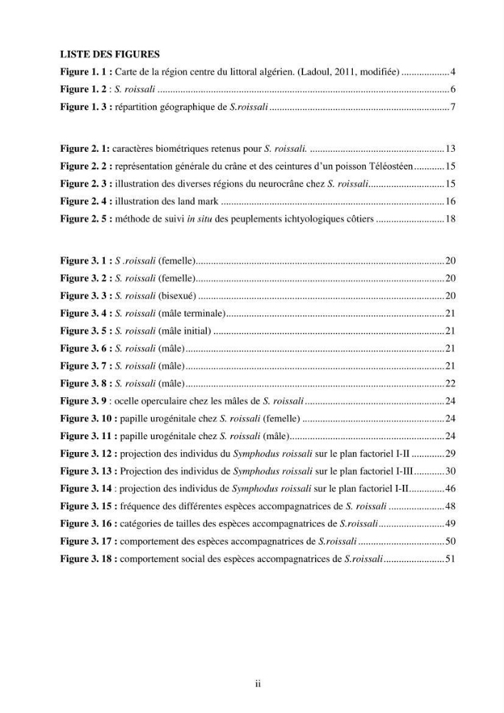 Contribution à l’étude de Symphodus roissali (Risso, 1810) des côtes centres du bassin algérien