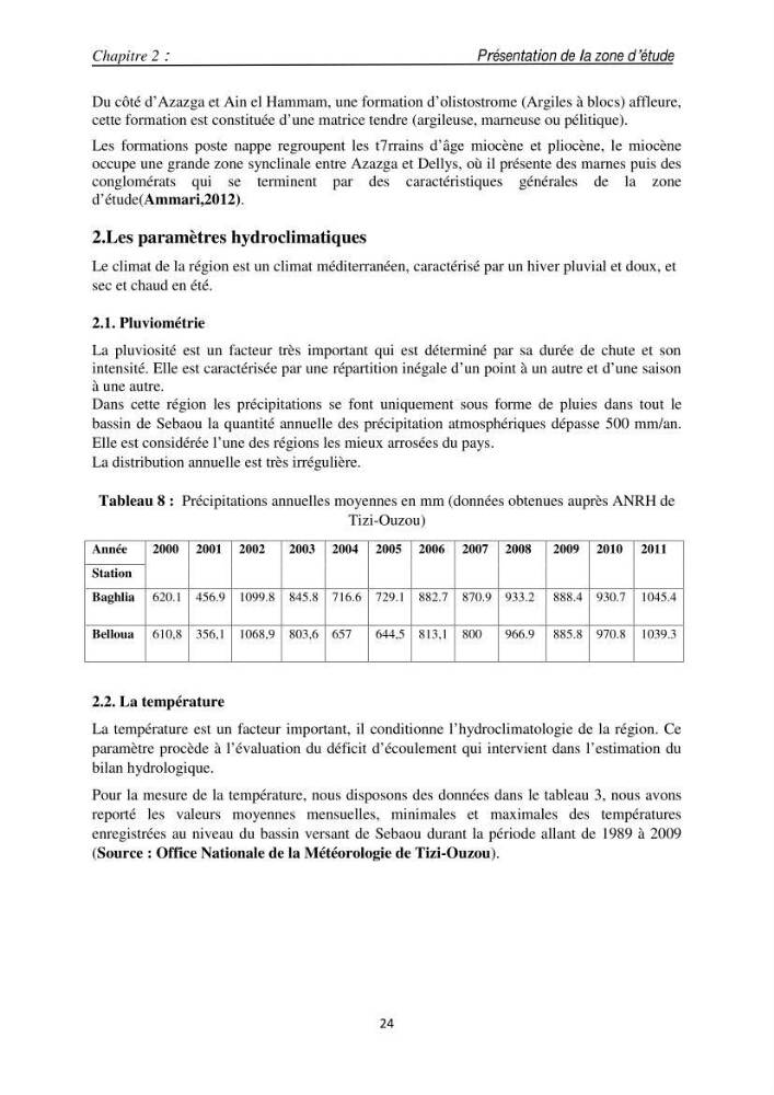 Eléments traces métalliques dans le sédiment marin de la Baie de Zemmouri