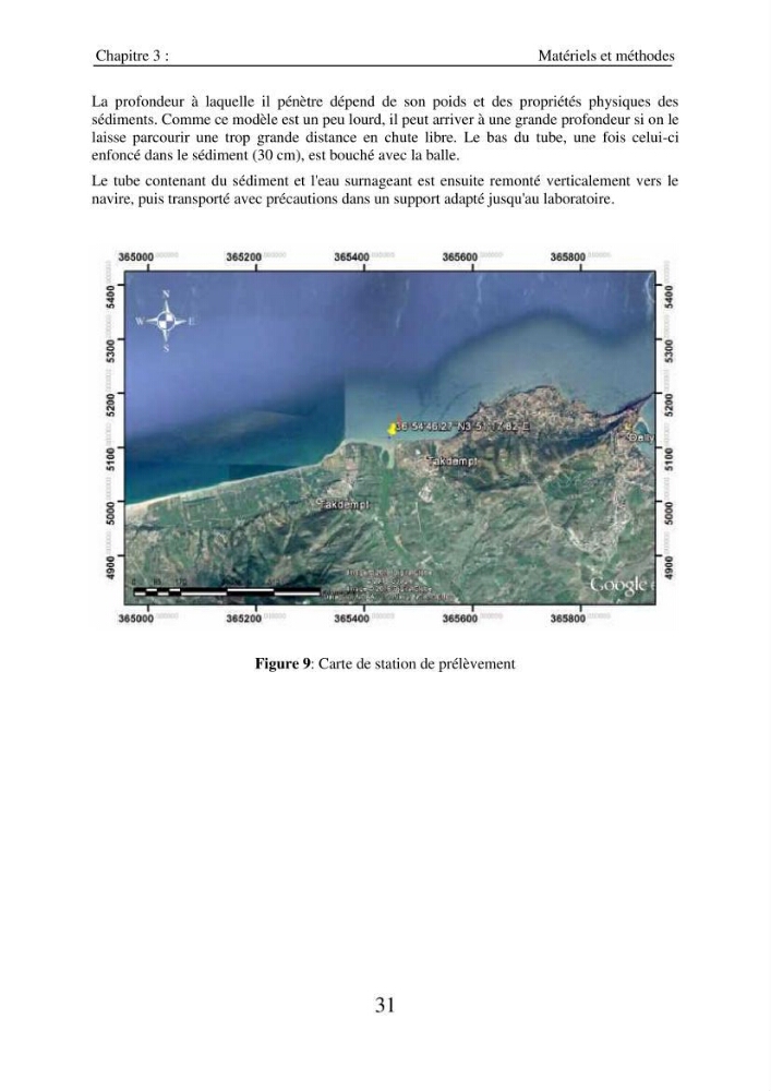Eléments traces métalliques dans le sédiment marin de la Baie de Zemmouri