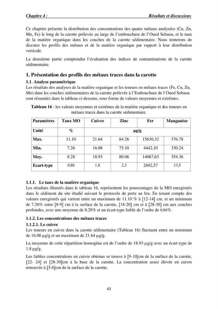 Eléments traces métalliques dans le sédiment marin de la Baie de Zemmouri