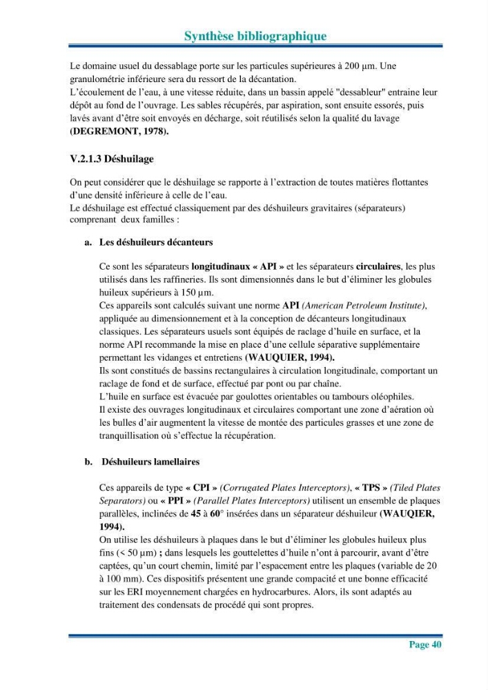 Traitement des effluents industriels liquides de la raffinerie d\'Alger: étude comparative entre l\'efficacité du foin de l\'anthracité dans le traitement des eaux